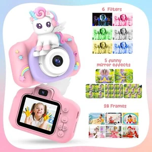 Kids Unicorns Camera 1080P HD Digital Video Camera 32GB SD Card Children Gifts - Picture 1 of 9