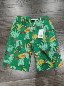 NWT Boden Boy’s Size 8 Elastic Waist Jersey Green Cactus Drawstring Cargo Shorts - Picture 1 of 1