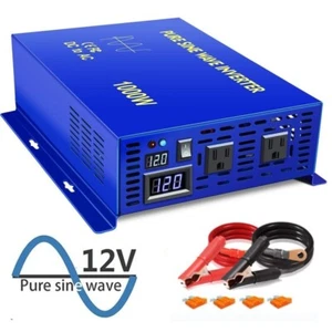 Pure Sine Wave Inverter 1000W 12VDC to 120VAC Solar Power System Off-Grid Truck - Picture 1 of 7