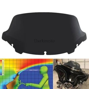 10,5 "Black Wave Windschutzscheibe Windabweiser für Touring Street Glide 14-up - Picture 1 of 11
