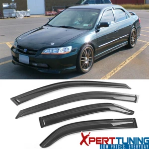 Fits 98-02 Honda Accord Sedan 4PCS Window Visors Vent Rain Guard Slim Style - Picture 1 of 8