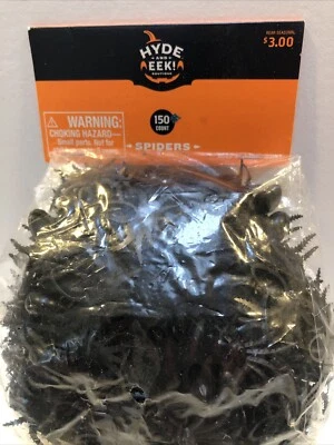 Hyde And Eek Target Halloween Decor Spiders BLACK 150 Ct. New In Bag - Image 1 of 3