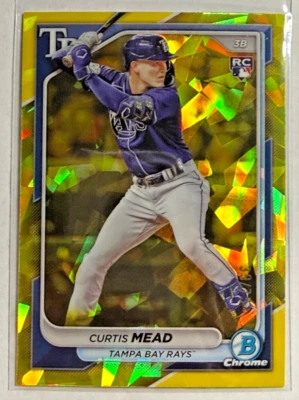 2024 Bowman Chrome SAPPHIRE YELLOW REFRACTOR/75 Curtis Mead RC Tampa #49 - Image 1 of 2