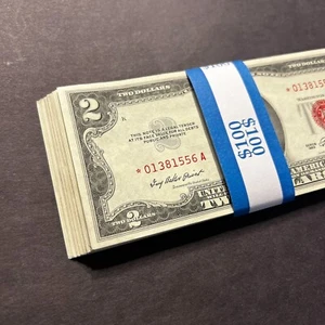 ✯ 1953/1963 $2 Red Seal *STAR* Note UNC✯ Two Dollar From CU Pack Consecutive✯ - Picture 1 of 7