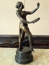 ANTIQUE FIGURE ART DECO AUSTRIAN VIENNA BRONZE SCULPTURE EROTIC DANCER WOMAN 