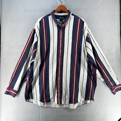 Cambridge Classics Mens Striped Button Down Shirt XXLT Blue Canvas Vintage Tall  - Image 1 of 4