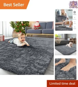 Area Rug Polyester 4x5.9 Ft Machine Washable Soft Fluffy Indoor Home Decor - Picture 1 of 10