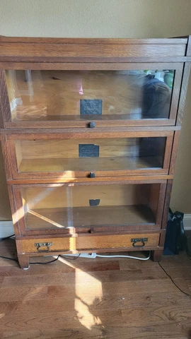 Antique Oak Globe Wernicke  Stack Barrister Bookcase w Drawer 1900s Exc Cond Cover