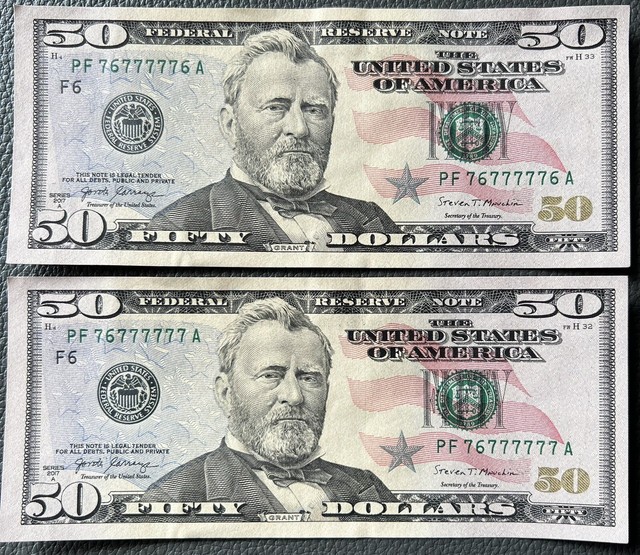 $50 US Small Size Paper Money Notes for sale