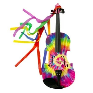 Rozanna’s Violins Tie Dye Violino con Coda di Cavallo 4/4 | Include Arco, Rosone, Custodia e - Foto 1 di 8
