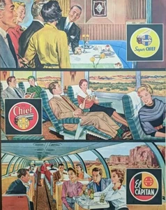 1955 vintage Santa Fe Railroad Print Ad.  Traveling On El Capitan Rail Car - Picture 1 of 1
