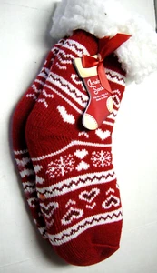 Christmas Girl Socks By Gold Medal, Size Shoe 6-3, Sock 6-8.5, Red, Snowmen, New - Picture 1 of 2