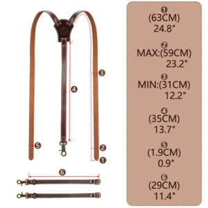 TOURBON Causal Suspenders Y Back Adjustable Y-Shape Pants Brace - Picture 1 of 24