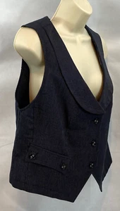 Christopher & Banks 3-Button Career Vest Women's Size L Dark Navy/White - Picture 1 of 12