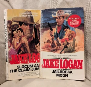 Jake Logan 2 FIRST EDITION Book Lot: Slocum and the Claim Jumpers/Jailbreak Moon - Picture 1 of 8