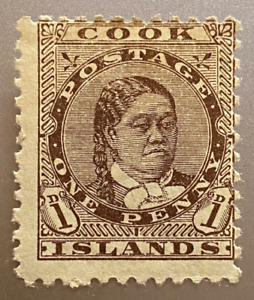 Cook Islands #9 1d/1 penny Brown 1893 Queen Makea Takau MH OG Stamp