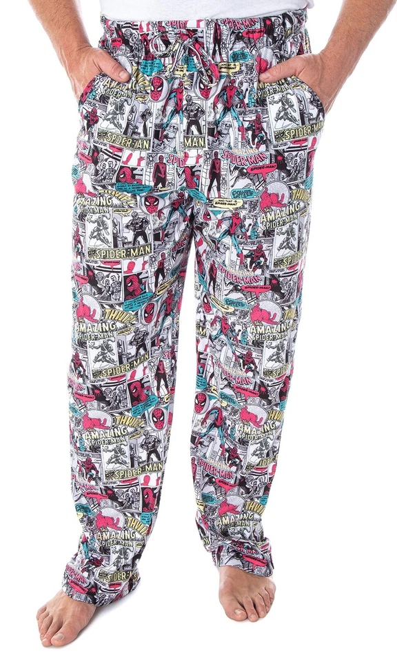 Marvel Men's Spiderman Vintage Comic Book Amazing Spider-Man Adult Sleep Large - Image 1 of 4