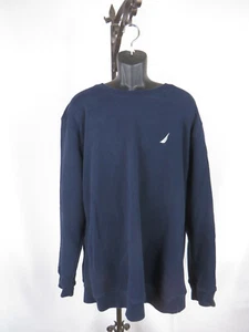 Mens Navy Blue Nautica Pullover Crew Neck Sweatshirt Cotton Blend Size XXL - Picture 1 of 3