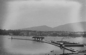 Lac Leman - Genfersee - Phare des Paquis - Schweiz Vintage 20er Jahre Foto Negativ - Bild 1 von 1