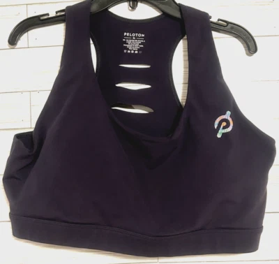 Womens Peloton Go Further Racerback With Cut-out Sports Bra Size XL Navy bLUE - Image 1 of 4