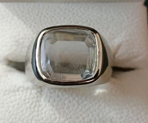 Moonstone Men Ring Modern Design 925 Sterling Silver Square Cut Stone Dur Najaf - Picture 1 of 8