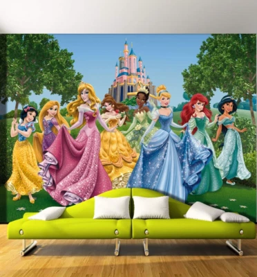 Girls bedroom Wall Mural photo wallpaper 141x100 inch Disney Characters Princess - Image 1 of 4