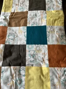 Brand NEW! Handmade Baby Quilt “Whimsical Safari Animals” 35” X 45” - Picture 1 of 2