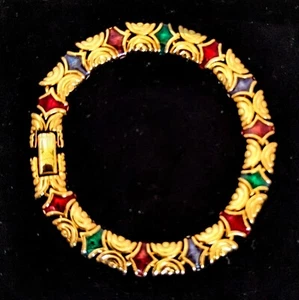 Joan Rivers Classics Collection Gold-Tone Enamel Multi Color Bracelet New In Box - Picture 1 of 9