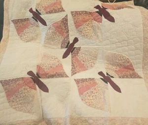 STUNING Handmade SMALL/BABY Quilt Design With Batterflys 52" X 52" - Picture 1 of 4