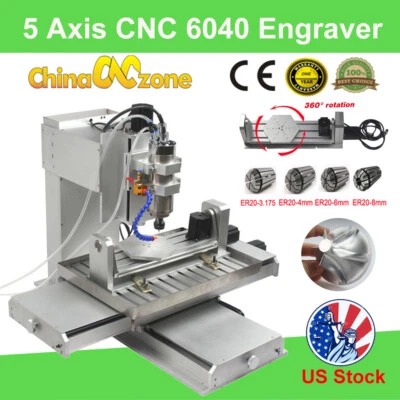 5 Axis CNC 6040 Router 3D Cutting Milling Engraving machines Engraver 2200W US - Image 1 of 4