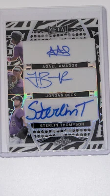 2022 Leaf Metal Triple Rookie Auto Adael Amador Jordan Beck Sterlin Thompson #/5 - Image 1 of 2