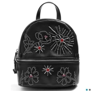 Topshop Mini Backpack Embellished Womens Long Strap Lightweight Black - Picture 1 of 4