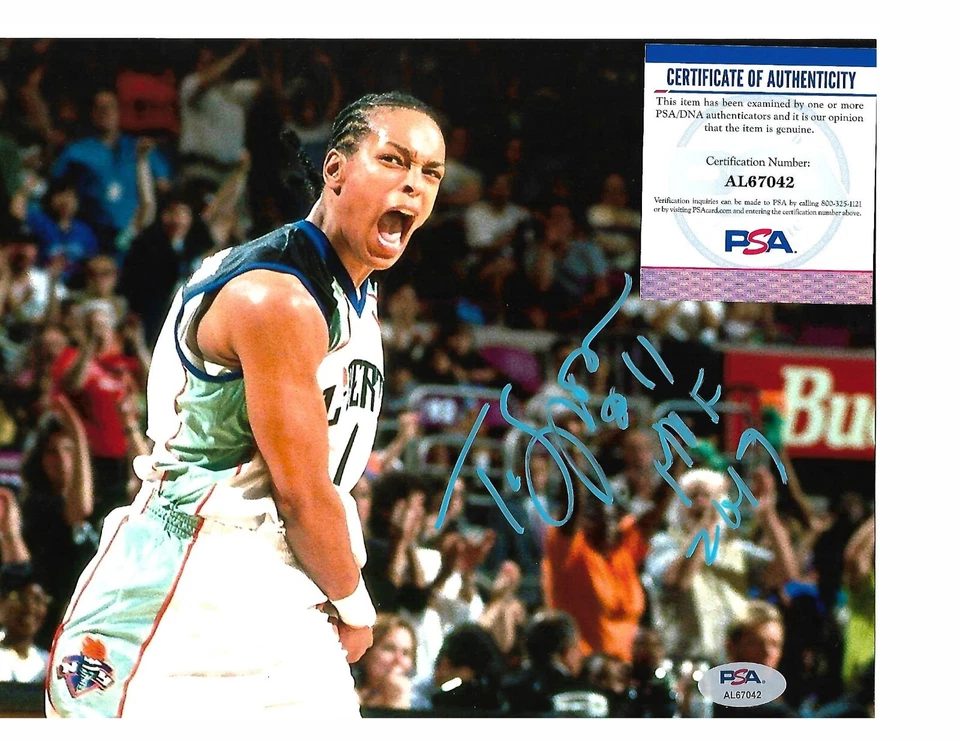 TERESA WEATHERSPOON signed NEW YORK LIBERTY 8X10 photo HOF w/ COA PSA AL67042 - Image 1 of 1