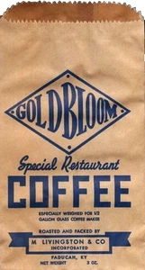 Papier-Kaffeesäcke Vintage 5er-Set Original Restaurant 1940er Jahre NOS Goldbloom - Bild 1 von 1