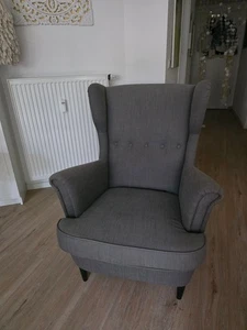 Ohrensessel Polsterstuhl Grau Ikea STRANDMON - Bild 1 von 2