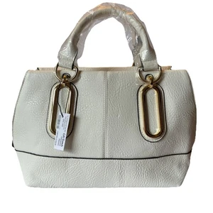 Citi Trends Hand Or Crossbody Bag  Double Handle Removable Crossbody Strap Cream - Picture 1 of 10