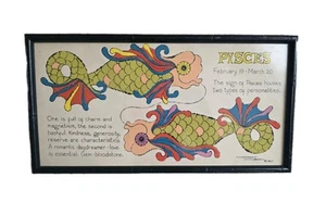 Oroscopo pesce Margot Johnson Pesci vintage anni 60 zodiaco stampa incorniciata pop art - Foto 1 di 5