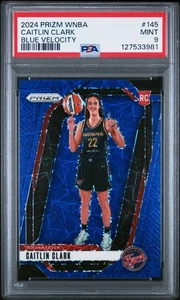 CAITLIN CLARK 2024 PRIZM BLUE VELOCITY ROOKIE RC #145 PSA 9 MINT! FEVER WNBA! - Picture 1 of 2