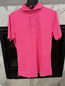 Camisa Polo G/Fore Golf Performance Logo Elastizada Pequeña Neón Rosa Caliente Nueva con Etiquetas - Imagen 1 de 8