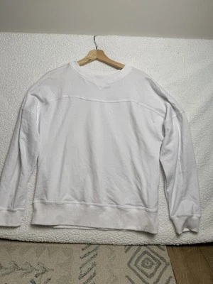 Sudadera pulóver de entrenamiento blanca de manga larga para mujer talla L calce relajado  Foto 1 de 3