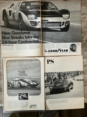 1966 Ford GT 40 * Lot of 3*Goodyear Kelsey Hayes Sebring Lemans Carrol Shelby ad Foto 1 de 4