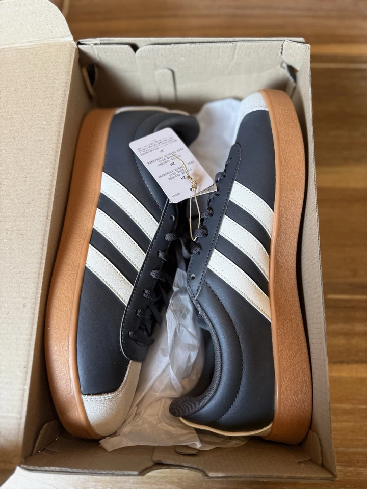 Adidas VL Court Base Men’s Size 9 Black White Gum Sneakers JS4115 New With Box - Image 1 of 4