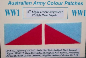 PARCHES DE COLOR DEL EJÉRCITO AUSTRALIANO REGT CABALLO LIGERO - CABALLERÍA MONTADA ANZAC - Imagen 1 de 12