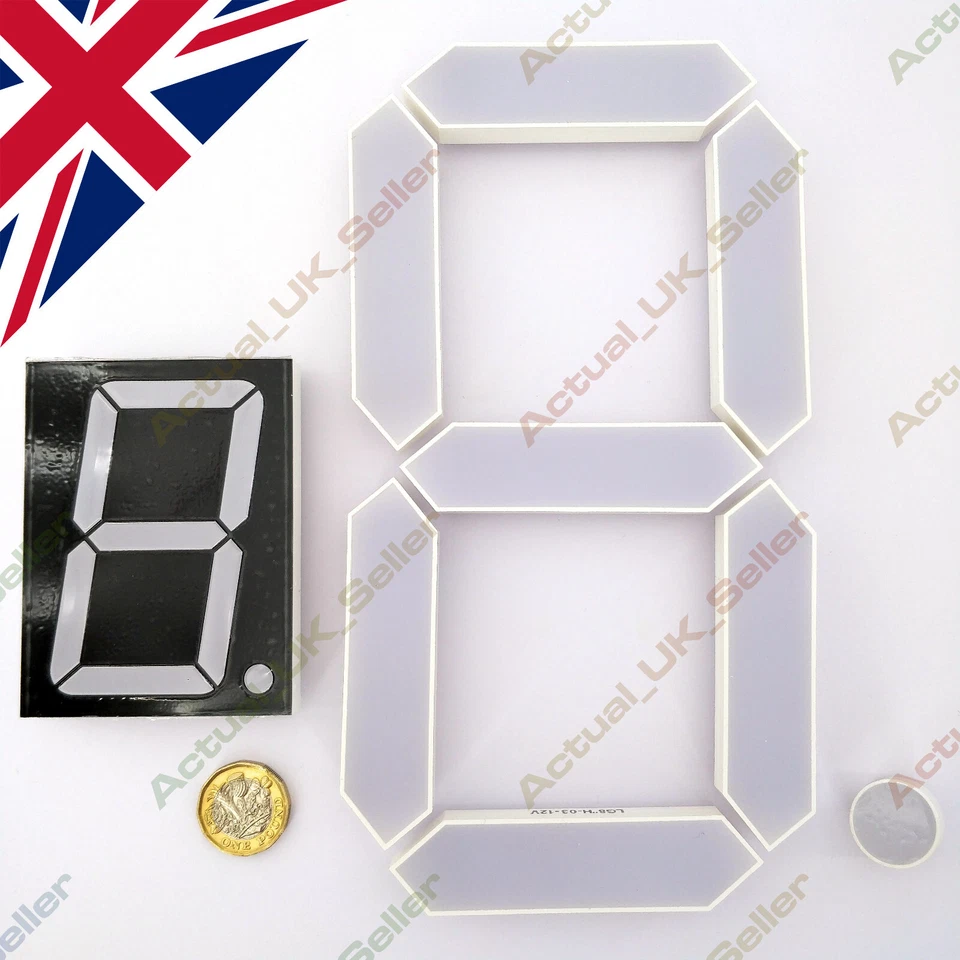 🇬🇧 3” 8” rojo 7 segmentos pantallas LED, grandes, grandes, jumbo 7 segmentos - Imagen 1 de 1