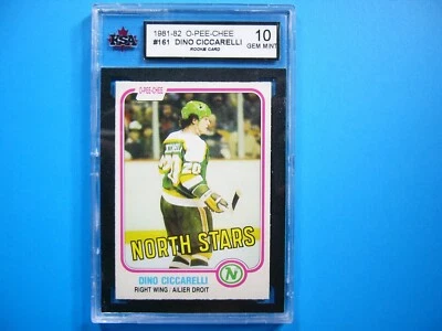 Tarjeta de hockey O-PEE-CHEE 1981/82 #161 DINO CICCARELLI NOVATO KSA 10 GEMA MT OPC GL Foto 1 de 2