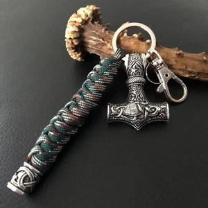 SCHLÜSSELANHÄNGER MJÖLNIR THOR HAMMER EDELSTAHL VIKING WIKINGER CAMOUFLAGE - Bild 1 von 4