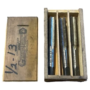 Vintage Greenfield Hand Die Hand Taps 1/2-13 Set Of 3  Machinist Tools USA - Picture 1 of 4