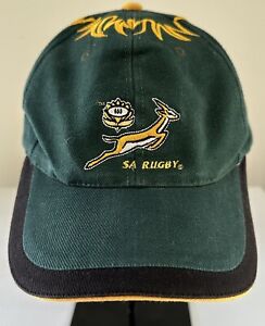 South Africa Rugby Hat Cap Spingboks PG Sport Flame Clipback Green Logo