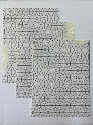 Pack de 3 Carpetas de Bolsillo Metálicas Dorado Geométrico BLANCO Foto 1 de 4