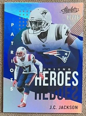 J.C. Jackson 2021 Panini Absolute Unsung Heroes Spectrum Blue #UH14 /35 Numbered - Image 1 of 2